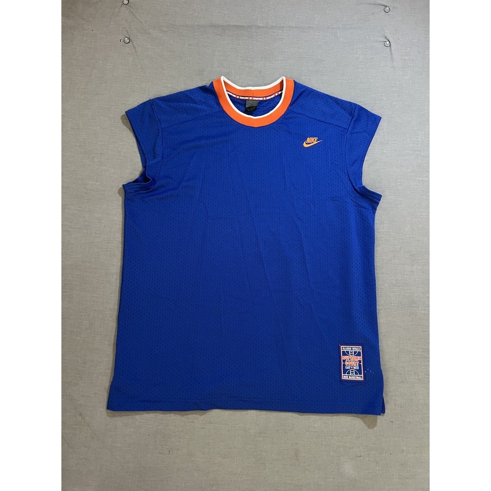 VTG Y2K Nike Supreme Court Jersey Adult XL Blue Sleeveless Gray Tag Tank